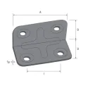 Corner plate, 40x20x20mm, steel, zinc