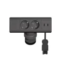 RB Axessline Desk, 2x F, 2x USB-C sockets, 3 PC, black