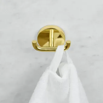 Double Hook Calm, D45x38mm, polished brass