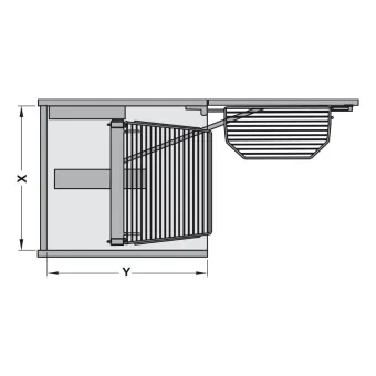 Larder unit TANDEM, W450mm, H1700m, PURE, anthracite