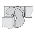 Shelves for corner mechanism LEMANS2, PURE, W500mm, left, anthracite