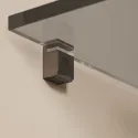 Upper part for shelf support KUBIC, with rubber, for glass 4-8mm, black