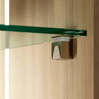 Upper part for shelf support KUBIC, with rubber, for glass 4-8mm, black