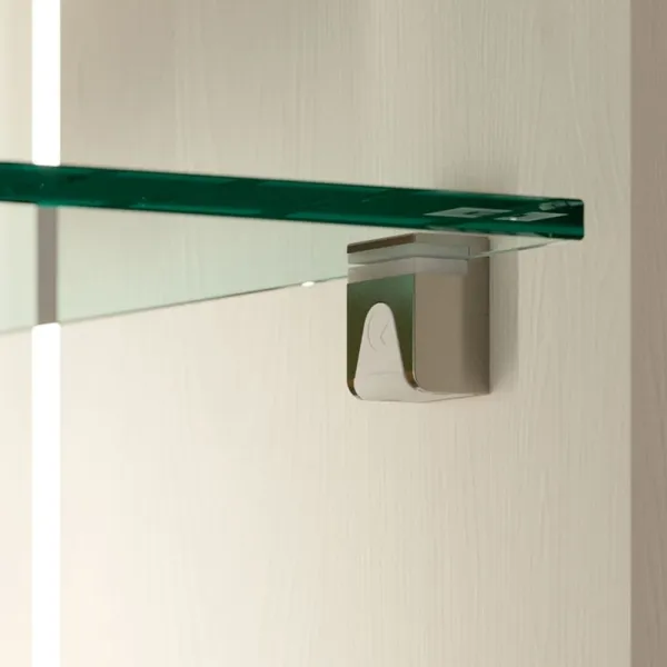 Upper part for shelf support KUBIC, with rubber, for glass 4-8mm, black
