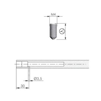 Concealed shelving system TRIADE PRO MINI, for shelf from 25mm
