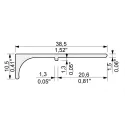 Profile for aluminium handle, L3500mm, aluminium, gold