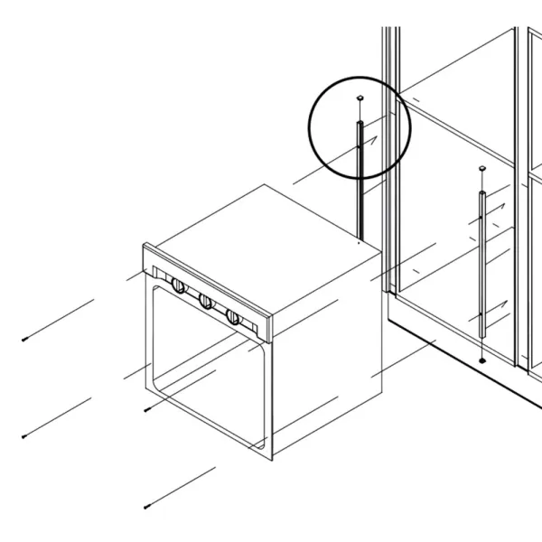 Profilis papildomas buitinei technikai GOLA II, L3700mm, juoda