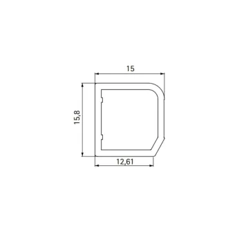 Profilis papildomas buitinei technikai GOLA II, L3700mm, juoda