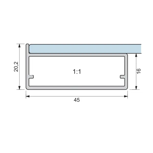 Frame profile 11, for gluing, L3500mm, brushed gold