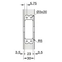 Hinge pockets Conecta, fully integrated, 2 pcs.,  with cover caps, nickel/white