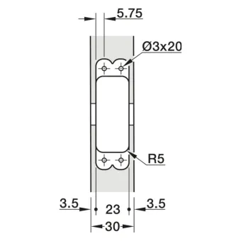 Hinge pockets Conecta, fully integrated, 2 pcs.,  with cover caps, nickel/white