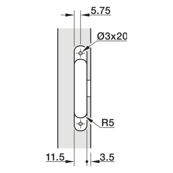 Hinge pockets Conecta, fully integrated, 2 pcs.,  with cover caps, nickel/white