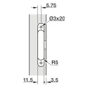 Hinge pockets Conecta, fully integrated, 2 pcs.,  with cover caps, titanium
