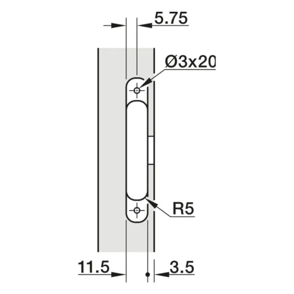 Hinge pockets Conecta, fully integrated, 2 pcs.,  with cover caps, titanium