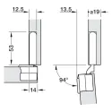 Concealed hinges Conecta, 2pcs., 94°, min.25mm wooden doors, full overlay, with soft close, titanium