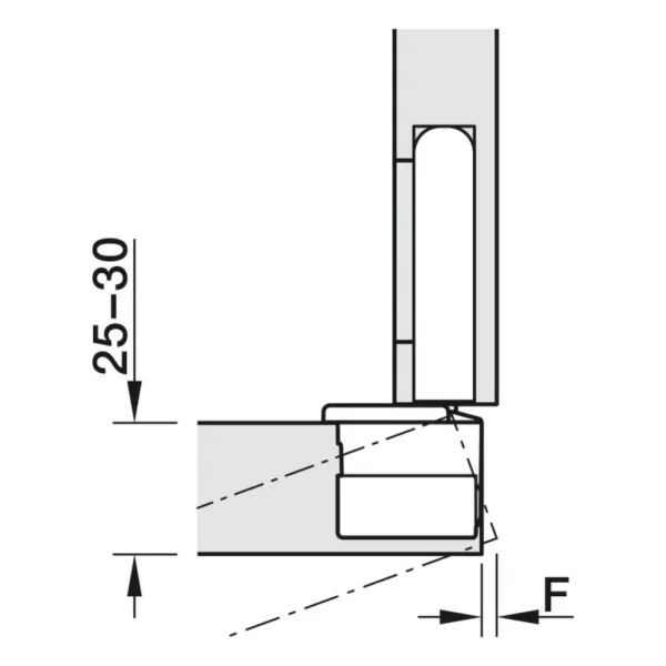 Concealed hinges Conecta, 2pcs., 94°, min.25mm wooden doors, full overlay, with soft close, titanium