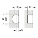 Concealed hinges Conecta, 2pcs., 94°, min.25mm wooden doors, full overlay, with soft close, titanium