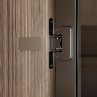 Concealed hinges Conecta, 2pcs., 94°, for aluminium frame doors, full overlay, with soft close, titanium