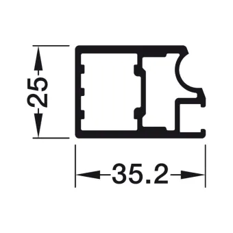 Frame profile Conecta, 25x35,2mm, L3000mm, aluminium anodized