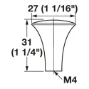 Knob H2525, 26x31mm, matt black