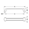 Rankenėlė H2555, cc128mm, L142mm, perlinė balta