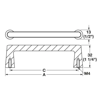 Handle H2565, cc128mm, L141mm, brushed gold