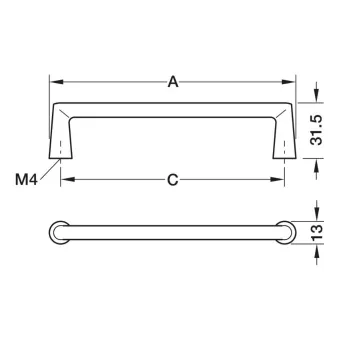 Rankenėlė H2565, cc96mm, L109mm, chromas
