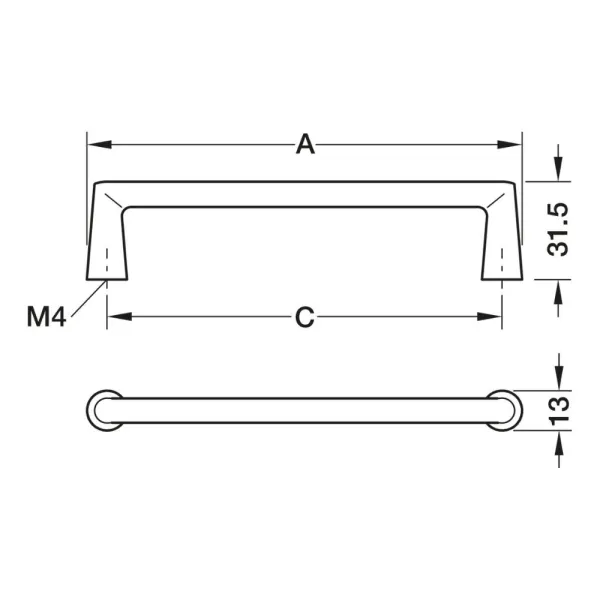 Rankenėlė H2565, cc160mm, L173mm, chromas