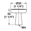 Knob H2570, 32x32mm, matt black