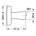 Knob H2570, 32x32mm, chrome
