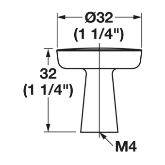 Rankenėlė vieno taško H2570, 32x32mm, chromas