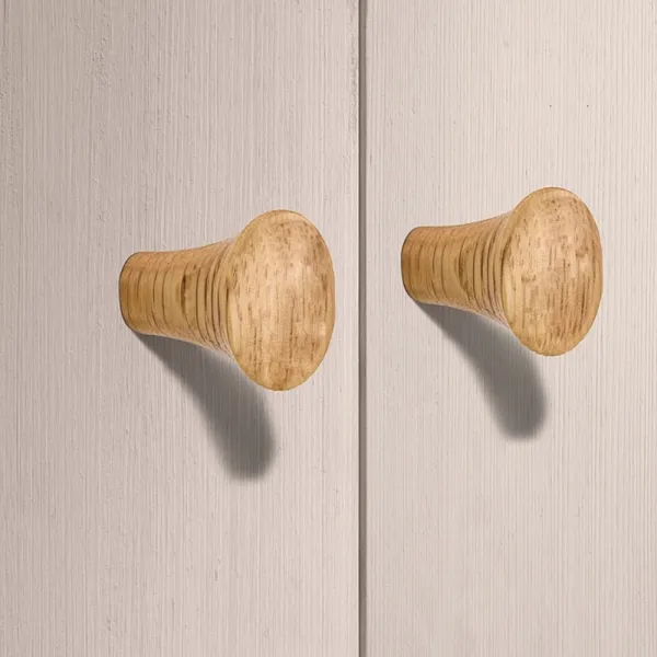 Wooden Knob H2525, 26x31mm, lacquered oak