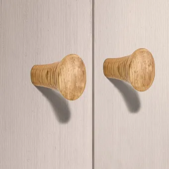 Rankenėlė vieno taško medinė H2525, 26x31mm, juoda