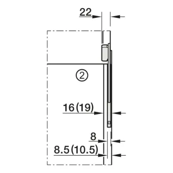 Mechanizmas FREE SLIM FLAP 1.12, įfrezuojamas, juodas