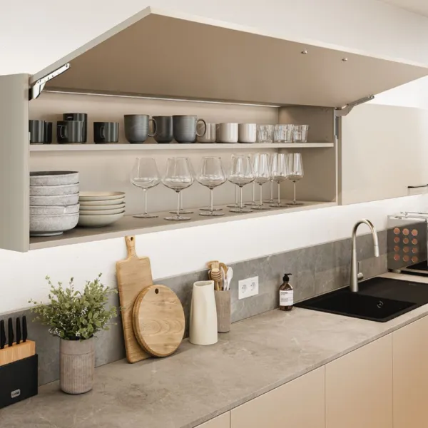 Mechanizmas FREE SLIM FLAP 1.12, įfrezuojamas, baltas