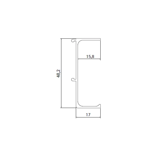Aluminum profile GOLA II, single L4200mm, stainless steel