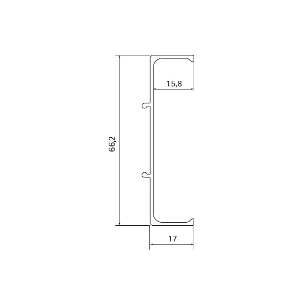 Aluminum profile GOLA II, double L4200mm, stainless steel