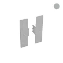 Endcaps 2 pcs. for double profile GOLA II, inner, stainless steel