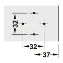 Mounting plate for hinge Metalla 540 Clip, H0mm, nickel 