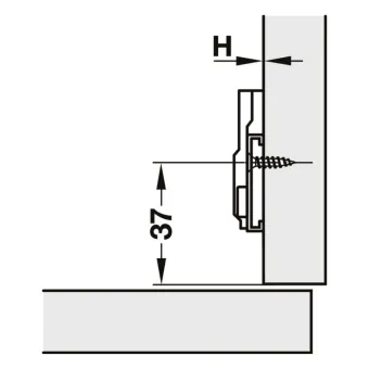 Mounting plate for hinge Metalla 540 Clip, H0mm, black