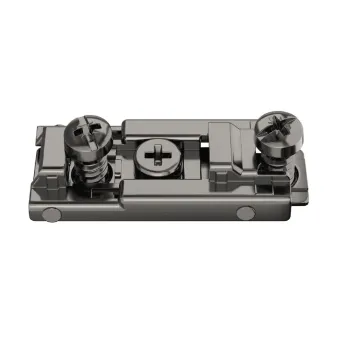Straight mounting plate for hinge with Euro screws, Metalla 540, Clip, H0mm, black