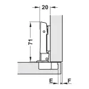 Hinge Metalla 540 Clip, Ø35mm, opening angle 110°, full overlay, with soft closing, 45/9.5, nickel 