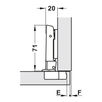 Hinge Metalla 540 Clip, Ø35mm, opening angle 110°, full overlay, with soft closing, 45/9.5, black