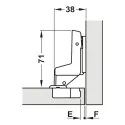 Hinge Metalla 540 Clip, Ø35mm, opening angle 110°, inset, with soft closing, 45/9.5, nickel 