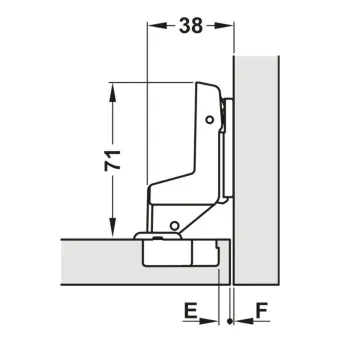 Hinge Metalla 540 Clip, Ø35mm, opening angle 110°, inset, with soft closing, 45/9.5, nickel 