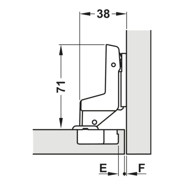 Hinge Metalla 540 Clip, Ø35mm, opening angle 110°, inset, with soft closing, 45/9.5, nickel 