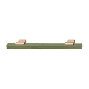 Rankenėlė 00065, cc160mm, L242mm, H37.5mm, žalia metallic/rožinis auksas matinis
