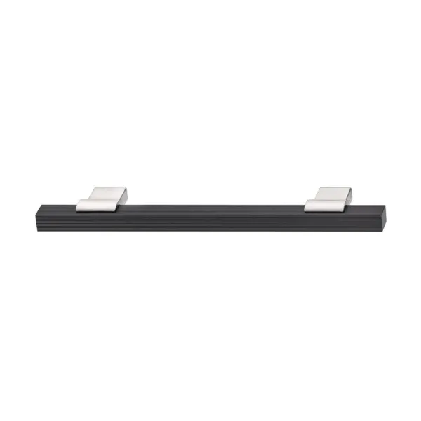 Handle 00065, cc160mm, L242mm, H37.5mm, matt black/nickel brushed