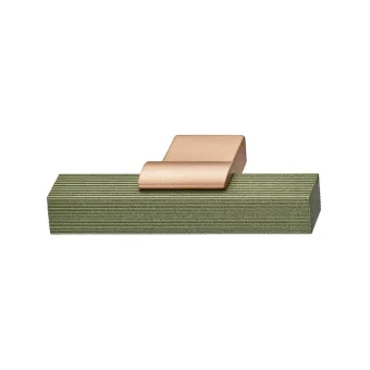 Knob 00066, 82x37.5x22mm, metallic green / matt rose gold