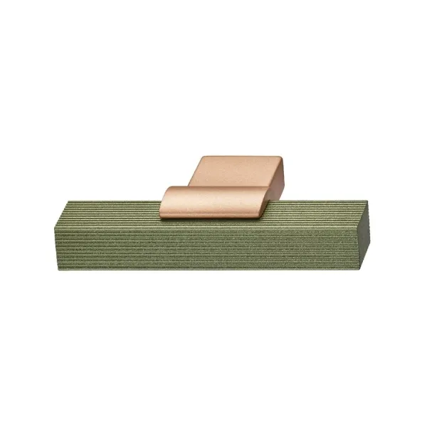 Knob 00066, 82x37.5x22mm, metallic green / matt rose gold